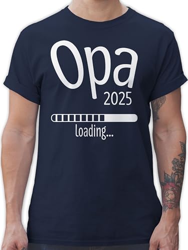 T-Shirt Herren - Geschenke - Opa 2025 Loading - XXL - Navy Blau - großvater 2024 t Shirts Tshirt Grossvater Geschenk Weihnachten opas vatwrtag vatertah für sprüche Fuer werdender Grandfather von Shirtracer