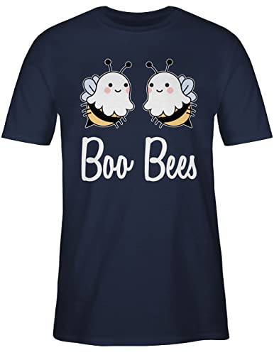 T-Shirt Herren - Halloween - Boo Bees Boobs - L - Navy Blau - verkleidung Biene halloweenshirt Haloween Outfits buh Tshirt Geist Halloween-Shirt halowen bee Shirt Helloween hellowee boobee t-Shirts von Shirtracer