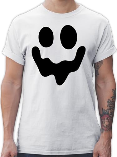 T-Shirt Herren - Halloween - Geist Gespenst Spuk Einfach Gruselig - XXL - Weiß - Hallowen Tshirt Shirt Helloween Oberteil Haloween Party grusel hlloween hallowenn halloweem halooween heloween von Shirtracer