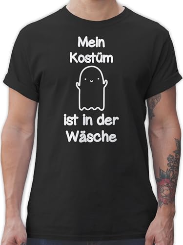 T-Shirt Herren - Halloween - Mein Kostüm ist in der Wäsche - Gespenst Geist Phantom - XL - Schwarz - t Shirts männer Fasching halloweenshirt Haloween Outfits Spooky Tshirt lustiges von Shirtracer