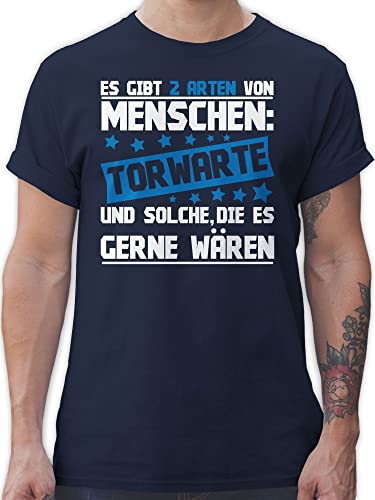 T-Shirt Herren - Handball WM 2023 Trikot Ersatz - Es gibts 2 Arten von Menschen - Torwarte weiß/blau - 5XL - Navy Blau - Handballer Geschenke em 2022 Geschenk sprüche Fans hanball Torwart Tshirt von Shirtracer