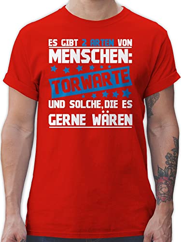 T-Shirt Herren - Handball WM 2023 Trikot Ersatz - Es gibts 2 Arten von Menschen - Torwarte weiß/blau - 5XL - Rot - Handballer Geschenke em sprüche Fan Fans 2022 Geschenk beachhandball Torwart von Shirtracer