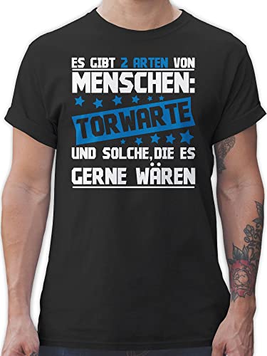 T-Shirt Herren - Handball WM 2023 Trikot Ersatz - Es gibts 2 Arten von Menschen - Torwarte weiß/blau - 5XL - Schwarz - Handballer em 2022 Geschenke sprüche Fan hanball Torwart Tshirt halbball von Shirtracer