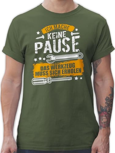 T-Shirt Herren - Handwerker Geschenke - Ich Mache Keine Pause, das Werkzeug muss Sich erholen - 3XL - Army Grün - Handwerk t Shirt papatag Geschenkideen t-Shirts Maenner Heimwerker Tshirt von Shirtracer