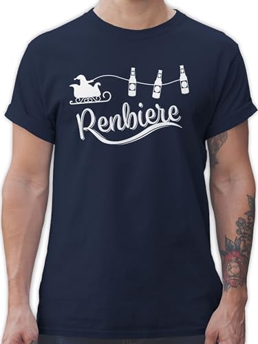 T-Shirt Herren - & Männer Geschenke - Renbiere - 5XL - Navy Blau - für Eltern zu Weihnachten Tshirt swiateczne Chrismas swiateczny weihnachtsmotiven weihnachtskleinigkeit die vor Christmas Frohe von Shirtracer