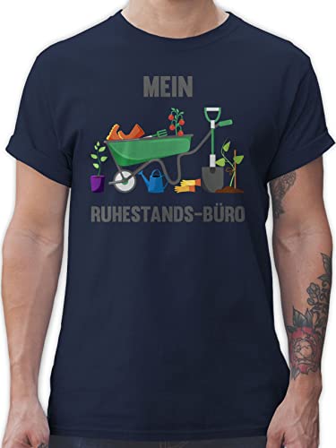 T-Shirt Herren - Hobby Outfit - Mein Ruhestands-Büro - Garten Gartenarbeit Gärtnern - XXL - Navy Blau - Tshirt Spruch büro gärtner Shirts ruhestands Shirt Ruhestand Tshirts Fun-t-Shirts von Shirtracer
