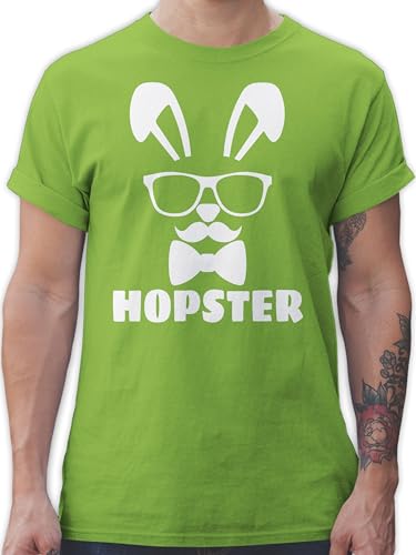 T-Shirt Herren - Hopster Hase I Osterhase I Oster Hase - XL - Hellgrün - Ostergeschenk Ehemann osterhasen Hasen Tshirt - männer hasenmotiv Ostern Shirt häschen Shirts mit für Motiv t Herren, Fun von Shirtracer