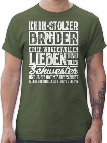 T-Shirt Herren - Ich Bin stolzer Bruder - L - Army Grün - Geschwisterliebe Geschenke brüder Tshirt Brother Sister Shirt für Meinen Geschenkideen Geschwister Geschenk Weihnachten Schwester T-Shirt Herren - Ich Bin stolzer Bruder - L - Army Grün - Geschwisterliebe Geschenke brüder Tshirt Brother Sister Shirt für Meinen Geschenkideen Geschwister Geschenk Weihnachten Schwester von Shirtracer