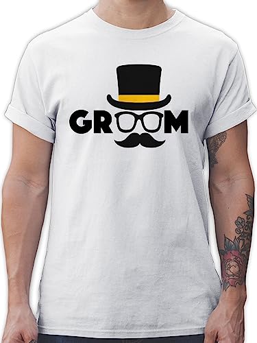 T-Shirt Herren - JGA Junggesellenabschied Männer - Groom - L - Weiß - Junggeselle Maenner Tshirt junggesellen Shirt Bachelor Party t Shirts Outfit junggesselabschied Mann Polterabend von Shirtracer