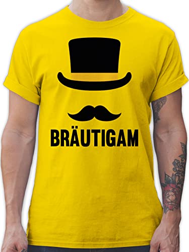 T-Shirt Herren - JGA Junggesellenabschied Männer - Hut - Bräutigam - L - Gelb - polter Tshirt jungesellenabschied Shirt Outfit Mann Polterabend jungesselnabschied Shirts leiberl polterer Hen Party von Shirtracer