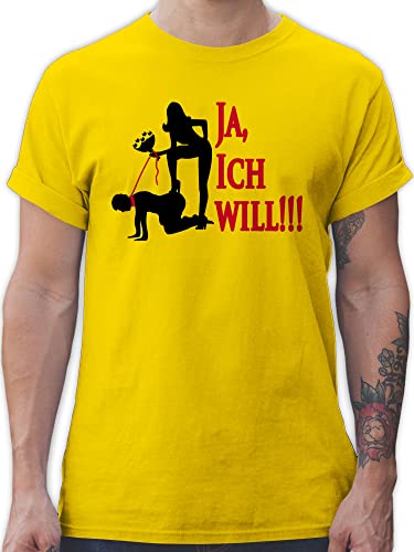 T-Shirt Herren - JGA Junggesellenabschied Männer - Ja ich Will - XL - Gelb - Shirt Mann Tshirt t junggesellen Outfit poltern personalisierte Shirts bräutigam poltershirts Junggesellenabschieds sie von Shirtracer