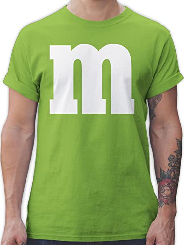 T-Shirt Herren - Karneval Fasching - Gruppen M und M Aufdruck I M&M Kostüm Gruppe I MundM & M I MM I Fastnacht I Fasnacht I Fasnet - L - Hellgrün - Faschings Shirt Partnerlook faschingsshirt von Shirtracer