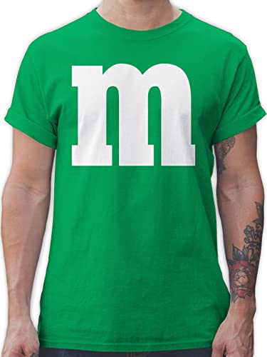 T-Shirt Herren - Karneval Fasching - Gruppen M und M Aufdruck I M&M Kostüm Gruppe I MundM & M I MM I Fastnacht I Fasnacht I Fasnet - XXL - Grün - Faschings Shirt Partnerlook faschingsshirt von Shirtracer