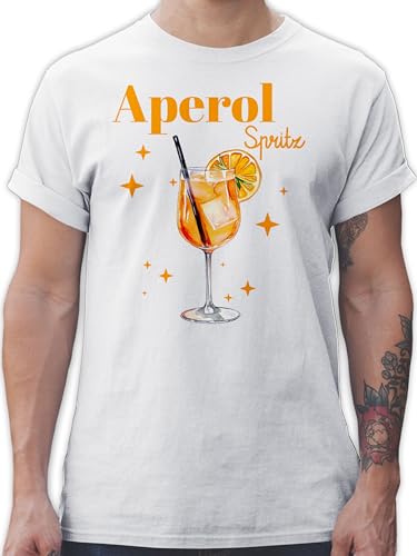 T-Shirt Herren - Karneval & Fasching - Aperol Spritz Kostüm I Aperoli I Aperollin Freundin Spritztour - 5XL - Weiß - Shirt faschingsshirt Faschings Glas Tshirt Faschings-t-Shirt Karnevals getränk von Shirtracer