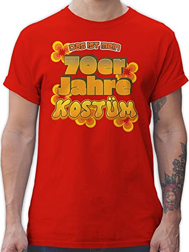 T-Shirt Herren - Karneval & Fasching - Das ist Mein 70er Jahre Kostüm - 5XL - Rot - Faschings Shirt kölner Karnevals 70ger Tshirt männer Karneval-Klamotten costüm 70 Shirts faschingst-Shirt von Shirtracer