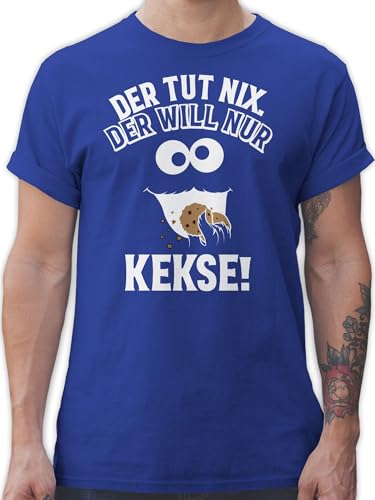 T-Shirt Herren - Karneval & Fasching - Der TUT nix Der Will nur Kekse I Krümelmonster I Cookie Monster I Keksmonster - 5XL - Royalblau - t-Shirts für Cookies faschingsshirt Faschings keks Shirts von Shirtracer
