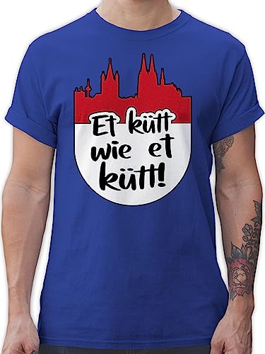 T-Shirt Herren - Karneval & Fasching - Et kütt wie et kütt! rot weiß - Kölsch Grundgesetz Köln Echte Kölner - 5XL - Royalblau - Karneval. tishrtt Karnevals Shirt Mann verkleidung von Shirtracer