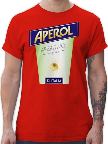 T-Shirt Herren - Karneval & Fasching - Aperol Aperitivo Kostüm Flaschen Verkleidung I - M - Rot - Shirt männer faschingsshirt Faschings getränk Tshirt Faschings-t-Shirt Karnevals Flasche von Shirtracer
