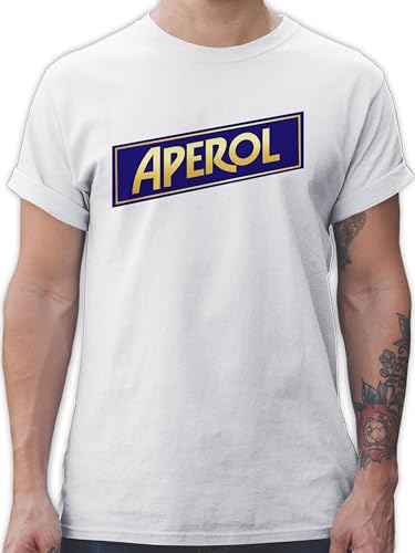 T-Shirt Herren - Karneval & Fasching - Aperol Kostüm - L - Weiß - köln Shirt Verkleidet Tshirt gärtner rut und wiess zum Jeck koelner kölsche 2023 Karneval& Partner costüm karnevalsshirt von Shirtracer