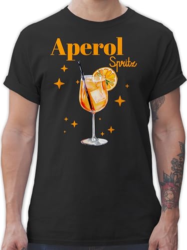 T-Shirt Herren - Karneval & Fasching - Aperol Spritz Kostüm Aperoli Aperollin Freundin Spritztour - 3XL - Schwarz - Tshirt köln Jeck Tshirts Karneval& Oberteil gärtner t Shirt und. lustige Shirts von Shirtracer