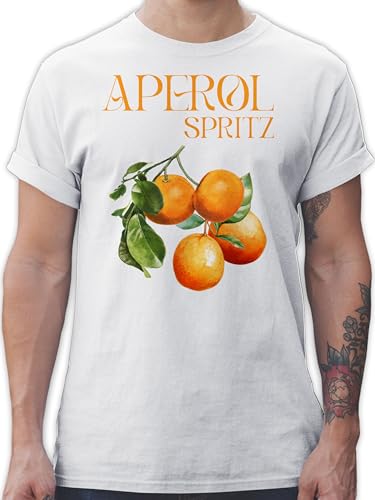 T-Shirt Herren - Karneval & Fasching - Aperol Spritz Orangen Aperol Kostüm - XL - Weiß - Karneval& Shirt Mann faschingsshirt lustige Faschings Tshirt Karneval-Klamotten straßenkarneval Tshirts von Shirtracer