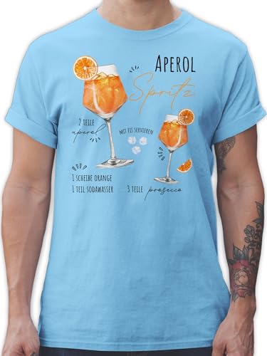 T-Shirt Herren - Karneval & Fasching - Aperol Spritz Rezept Lustig Geschenk Aperolfan Fanartikel - XXL - Hellblau - carneval männer Tshirt Karnevals Shirt Mann straßenkarneval faschingst-Shirt von Shirtracer