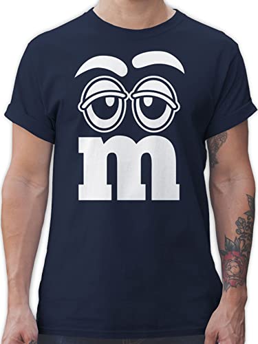 T-Shirt Herren - Karneval & Fasching - Faschingskostüm Gruppen M&M Aufdruck Gesicht - 5XL - Navy Blau - Karneval+Fasching Shirt in köln t zum Oberteil für und fasnacht Tshirt kölner &Fasching von Shirtracer