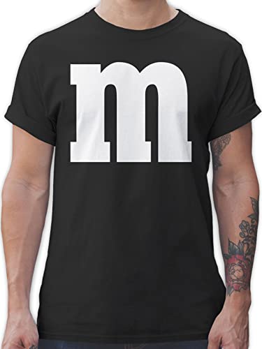 T-Shirt Herren - Karneval Fasching - Gruppen M und M Aufdruck I M&M Kostüm Gruppe I MundM & M I MM I Fastnacht I Fasnacht I Fasnet - 4XL - Schwarz - Faschings Shirt Partnerlook faschingsshirt von Shirtracer