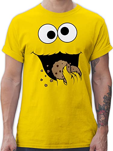 T-Shirt Herren - Karneval & Fasching - Keks-Monster - 4XL - Gelb - Tshirt faschingsshirt kaneval keks Fun Shirt lustiges Oberteil fasnachts Shirts Carnevale Auge Fun-t-Shirts t Faschings-t-Shirt von Shirtracer