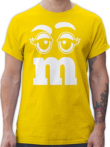 T-Shirt Herren - Karneval & Fasching - M und M Augen - M - Gelb - Partner Faschings Buchstaben Tshirt Shirt t fasnacht Shirts Outfit Verkleidet Tshirts Oberteil kostùm Erwachsene Mann kölner von Shirtracer