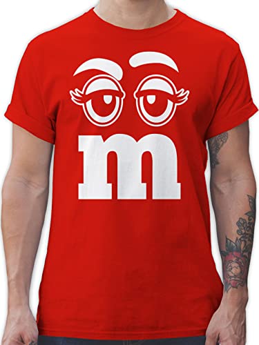T-Shirt Herren - & Fasching - M und M Augen Karneval I Fastnacht I Fasnacht I Fasnet - XXL - Rot - Partner t Shirts karnevalst-Shirt „Fasching“ Gruppe Tshirt männer Faschings Shirt von Shirtracer