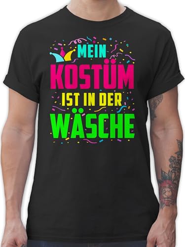 T-Shirt Herren - Karneval & Fasching - Mein Kostüm ist in der Wäsche I Fastnacht I Fasnacht I Fasnet - M - Schwarz - faschingsshirt Faschings bunt Shirt Oberteil Faschings-t-Shirt Karnevals Motto von Shirtracer
