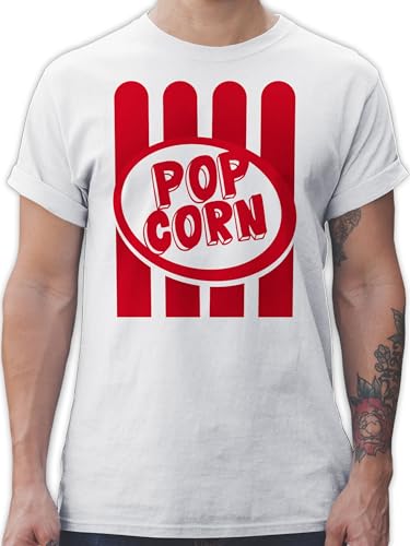 T-Shirt Herren - Karneval & Fasching - Popcorn Motiv - Witziges Popcorn Kostüm selber Machen - XXL - Weiß - Faschings Shirt kostùm Tshirt faschingsshirt karnevall Funshirts fasnachts Shirts von Shirtracer