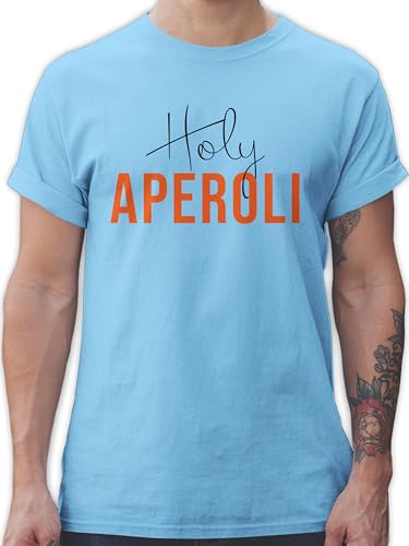 T-Shirt Herren - Karneval & Fasching - Holy Aperoli I Aperol Spritz Aperoly - L - Hellblau - faschingsshirt Faschings Alkohol Shirt Faschings-t-Shirt Karnevals Tshirt karnevalst-Shirt fassenacht von Shirtracer