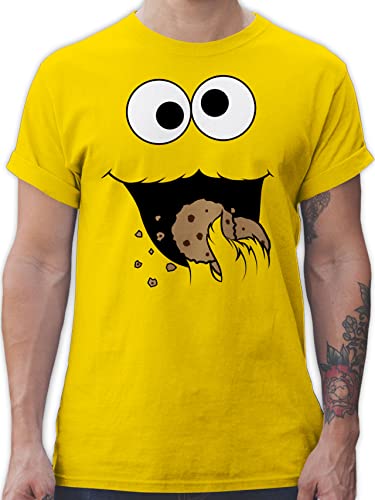 T-Shirt Herren - Karneval & Fasching - Keks-Monster - XL - Gelb - Cookie Shirt Tshirt köstüme Kekse Rundhals Oberteil strassenkarneval Monster männer karnevalsshirt „Karneval“ kekz t von Shirtracer