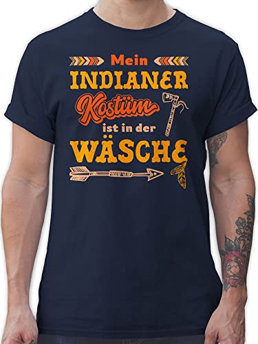 T-Shirt Herren - Karneval & Fasching - Mein Indianer Kostüm ist in der Wäsche I - 4XL - Navy Blau - faschingsshirt Faschings indianern Shirt Faschings-t-Shirt Karnevals Tshirt karnevalst-Shirt von Shirtracer