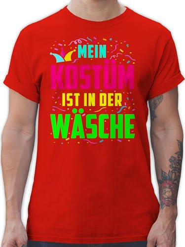 T-Shirt Herren - Karneval & Fasching - Mein Kostüm ist in der Wäsche I Fastnacht I Fasnacht I Fasnet - L - Rot - faschingsshirt Faschings bunt Shirt Oberteil Faschings-t-Shirt Karnevals Motto von Shirtracer