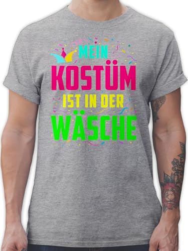 T-Shirt Herren - Karneval & Fasching - Mein Kostüm ist in der Wäsche I Fastnacht I Fasnacht I Fasnet - XL - Grau meliert - faschingsshirt Faschings bunt Shirt Oberteil Faschings-t-Shirt Karnevals von Shirtracer
