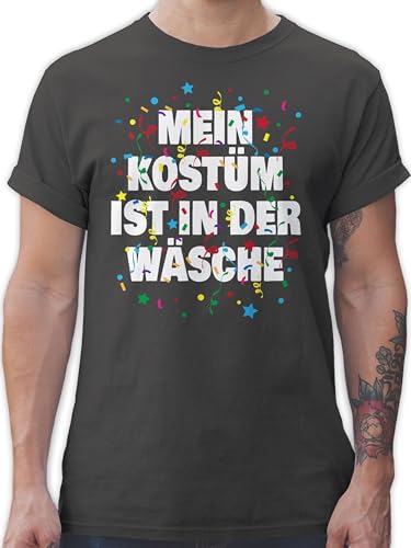 T-Shirt Herren - Karneval & Fasching - Mein Kostüm ist in der Wäsche Konfetti I Fastnacht I Fasnacht I Fasnet - XXL - Dunkelgrau - faschingsshirt Faschings wäsche￼ Shirt Faschings-t-Shirt von Shirtracer