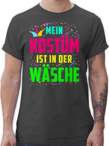 T-Shirt Herren - Karneval & Fasching - Mein Kostüm ist in der Wäsche I Fastnacht I Fasnacht I Fasnet - L - Dunkelgrau - faschingsshirt Faschings bunt Shirt Oberteil Faschings-t-Shirt Karnevals von Shirtracer