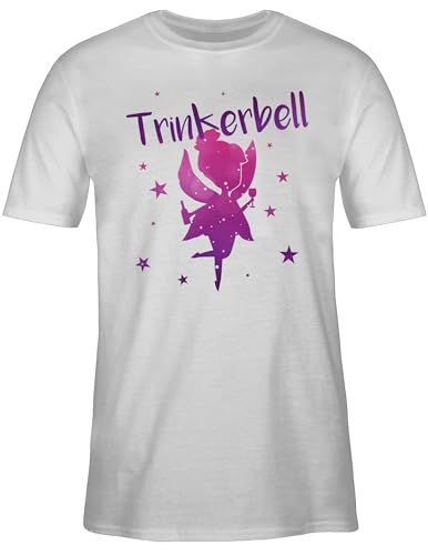 T-Shirt Herren - Festival & Konzert - Trinkerbell - S - Weiß - t Shirt Outfit für Trinken Mann Tshirt Faschings t-Short trinkabelle t-Shirts Drinkerbell Shirts Maenner Malle Party Funshirt von Shirtracer