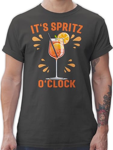 T-Shirt Herren - Karneval & - Its Spritz o Clock I Lustiges Geschenk Aperol Spritz Kostüm Fasching Aperol Geschenkidee - 3XL - Dunkelgrau - faschingsshirt Faschings aparol Shirt Faschings-t-Shirt von Shirtracer