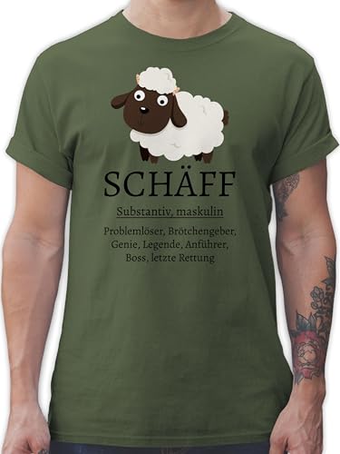 T-Shirt Herren - Kollegen - Schäff substantiv | Geschenk Chef Chef Wichtelgeschenk Chefs lustig - XL - Army Grün - Geschenke für Kollege Definition Tshirt lustige von Shirtracer