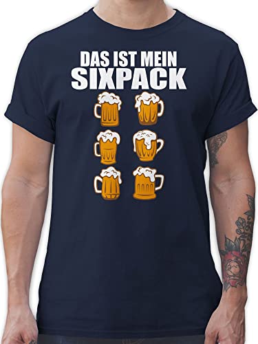 T-Shirt Herren - Kompatibel mit Oktoberfest - Das ist Mein Sixpack - Bier - weiß - 4XL - Navy Blau - Shirt bayrische Trachten Tshirts t trachtenshirts Shirts Kurzarm Oktoberfest-t-Shirt Tshirt von Shirtracer