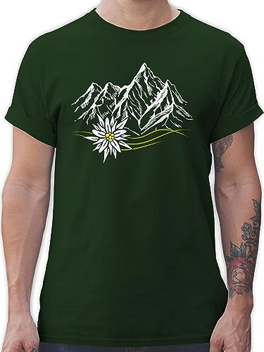 T-Shirt Herren - Kompatibel mit Oktoberfest - Edelweiß Berge Wandern Wanderlust Berg Ruft Alpen - XXL - Dunkelgrün - Shirt Bild Mann Oktoberfest-t-Shirt bayrische Bergen Tshirt Tracht T-Shirt Herren - Kompatibel mit Oktoberfest - Edelweiß Berge Wandern Wanderlust Berg Ruft Alpen - XXL - Dunkelgrün - Shirt Bild Mann Oktoberfest-t-Shirt bayrische Bergen Tshirt Tracht von Shirtracer