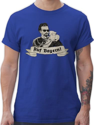 T-Shirt Herren - Kompatibel mit Oktoberfest - König Ludwig Bayern - Auf Bayern Prost - 4XL - Royalblau - Trachten Oberteil bayrische Trachtenmode t Shirt Bayerisches Tshirt trachtentshirts von Shirtracer