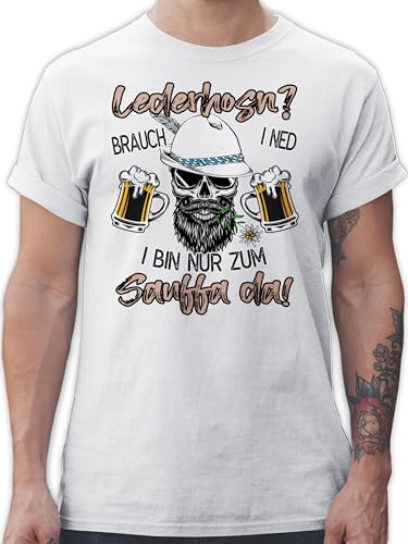 T-Shirt Herren - Kompatibel mit Oktoberfest - Lederhose Spruch Lausbua Bayrisch Party Trinken - XL - Weiß - Trachten Tshirt Bayern sprüche bayrischen sprüchen Oktoberfest-Outfits von Shirtracer