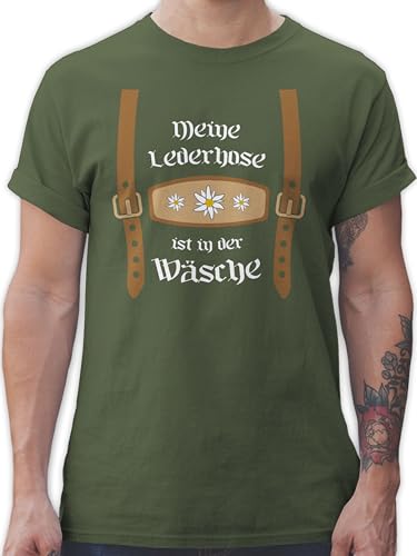 T-Shirt Herren - Kompatibel mit Oktoberfest - Meine Lederhose ist in der Wäsche I - L - Army Grün - trachtenshirt männer bayrische Trachtenmode t Shirt Octoberfest wäsch Shirts Tracht Oberteil T-Shirt Herren - Kompatibel mit Oktoberfest - Meine Lederhose ist in der Wäsche I - L - Army Grün - trachtenshirt männer bayrische Trachtenmode t Shirt Octoberfest wäsch Shirts Tracht Oberteil von Shirtracer