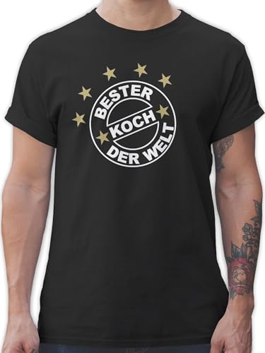 T-Shirt Herren - Küche - Bester Koch der Welt - M - Schwarz - Tshirt für küchen Kochen t Shirt Tshirts männer Mann von Shirtracer