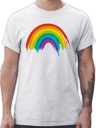 T-Shirt Herren - Kleidung Pride Flag - Regenbogen LGBT & LGBTQ - S - Weiß - Gay Tshirt lgbtqia Rainbow Tshirts CSD t- Shirt Lesbian tishrt Man lqbtq Shirts t von Shirtracer